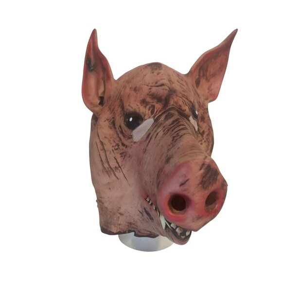 Realistic Pig Head Latex Mask Adult Size Scary Halloween Cosplay Costume Parties - Picture 2 of 7